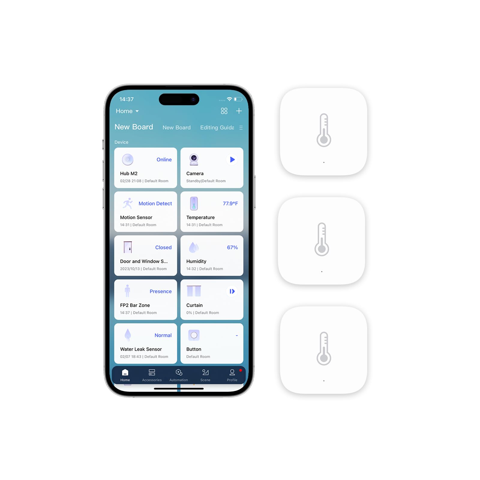 Aqara Zigbee temperature and humidity sensor front view for quick climate checks