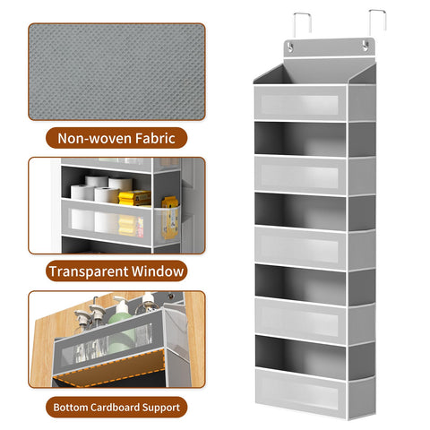 AQOOA over-the-door organizer with 5 large front pockets keeps essentials organized