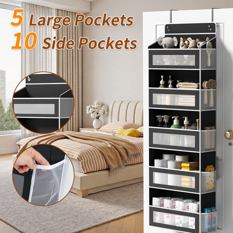 AQOOA organizer shows ten mesh side pockets for quick visibility and airflow