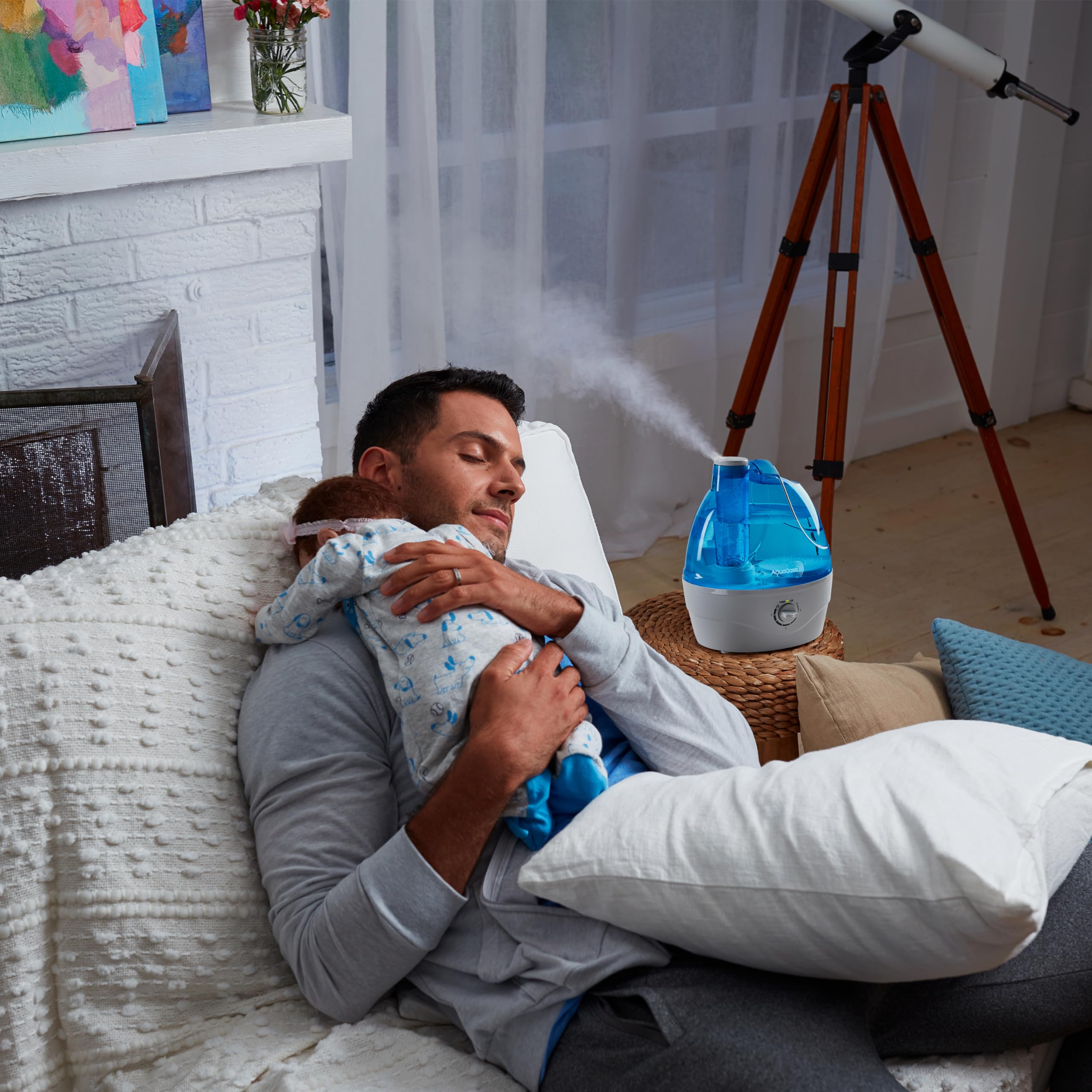 AquaOasis auto shut-off keeps the device safe when water runs low.