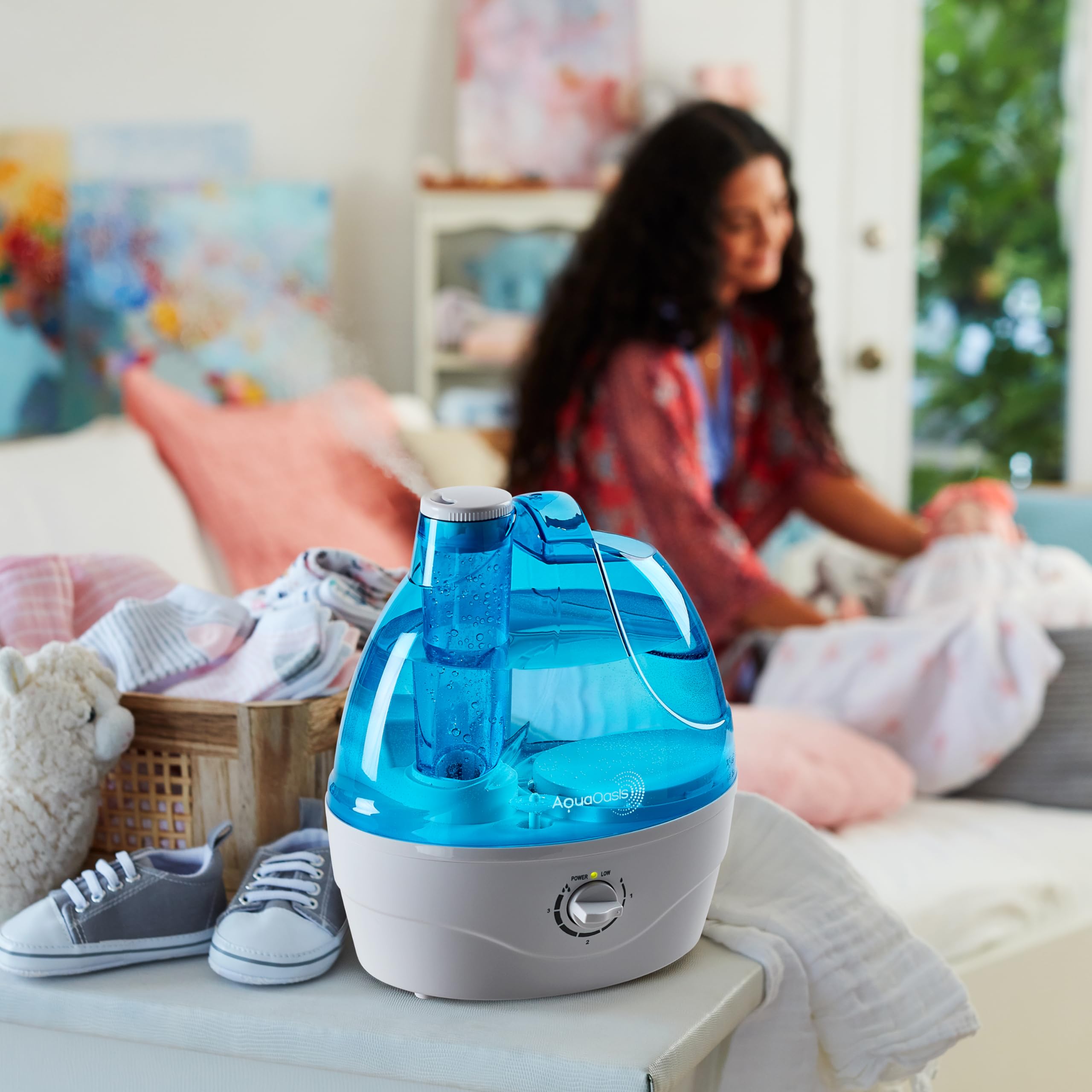 AquaOasis whisper-quiet operation supports focused work or restful nights.
