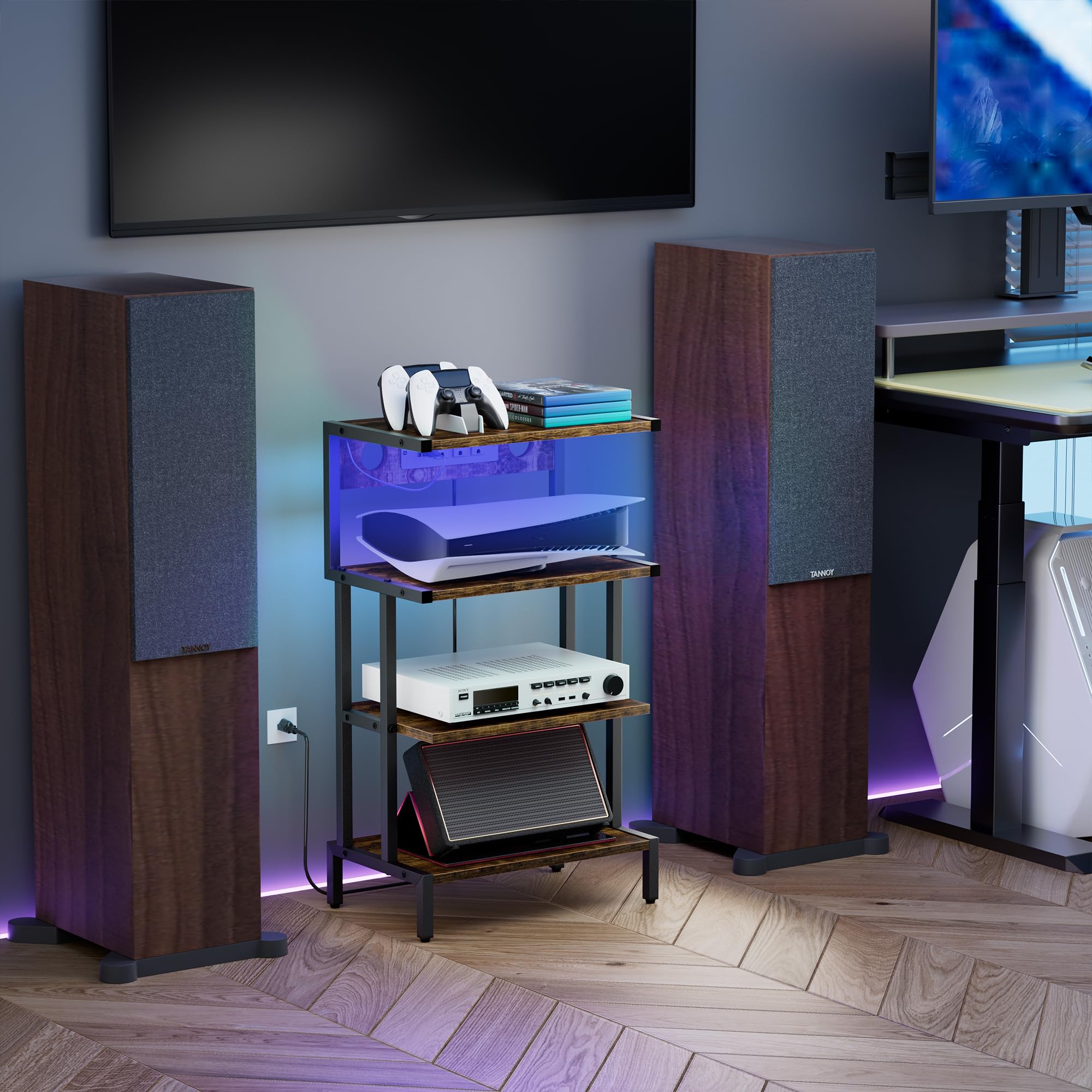 Aquzee compact entertainment center fits DVDs and CDs neatly