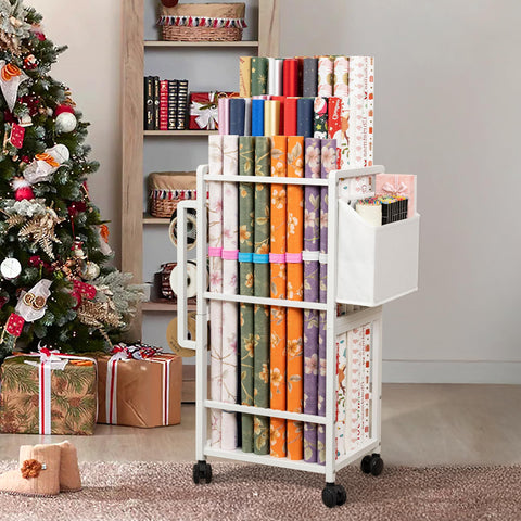 Aquzee ribbon storage and gift bag area keeps crafting essentials within reach.