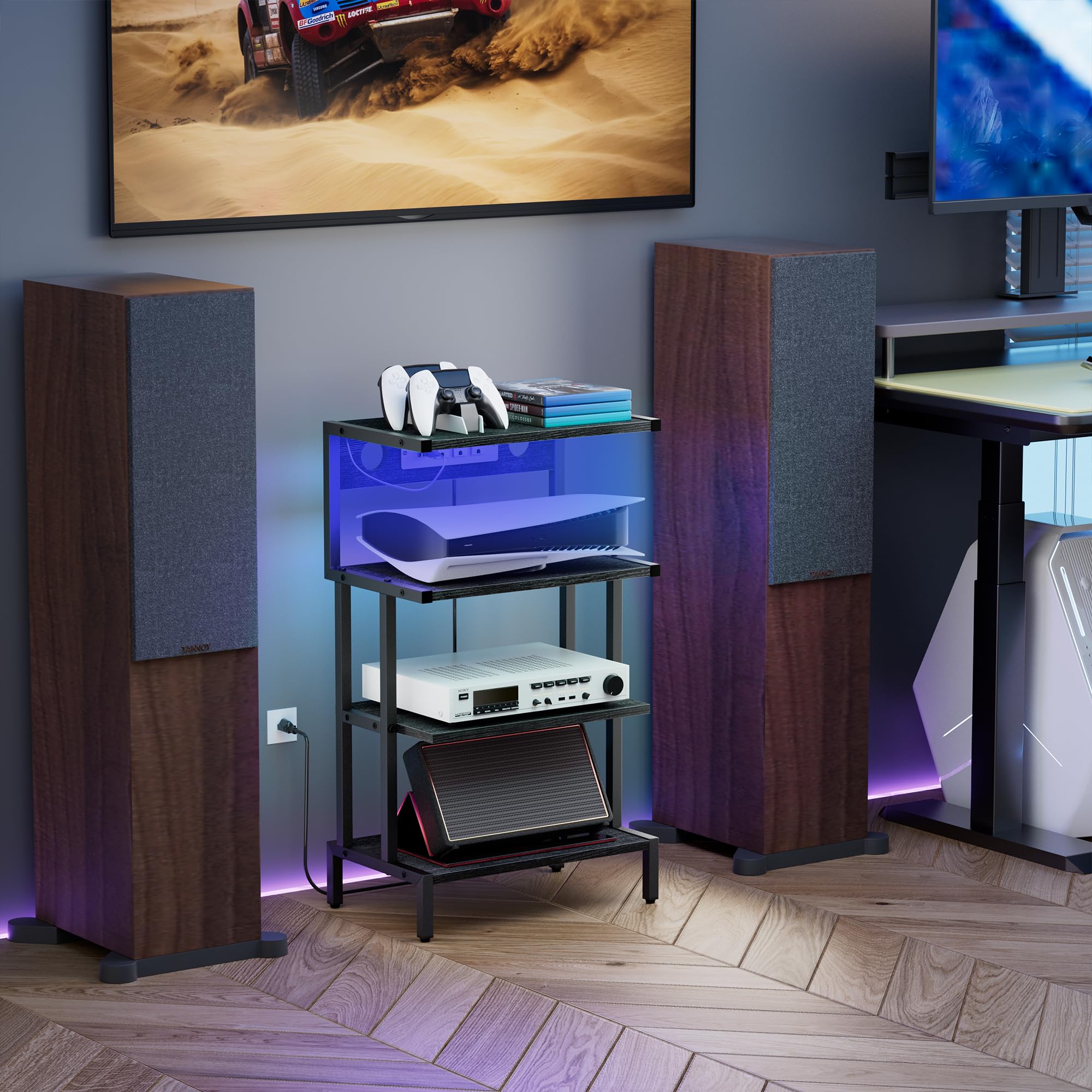 Aquzee slim design fits under TV or near a desk for compact spaces.