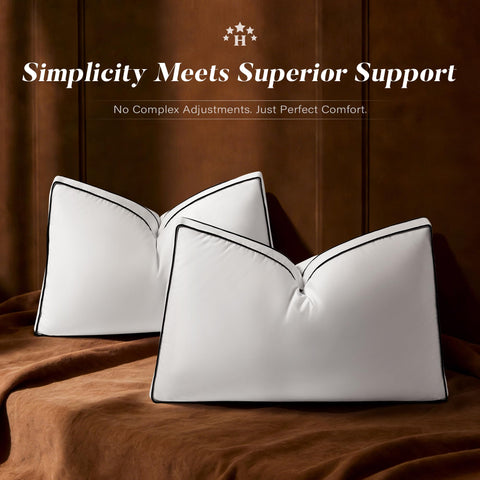 AQUZIN packaging with two pillows signaling a bedroom upgrade