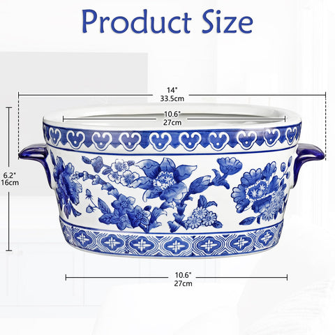 Small Arborus blue white ceramic planter suitable for tabletops