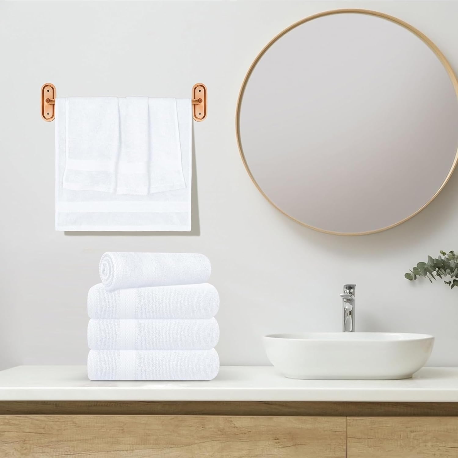 ARC HOME pure white towels ideal for guest bath or spa