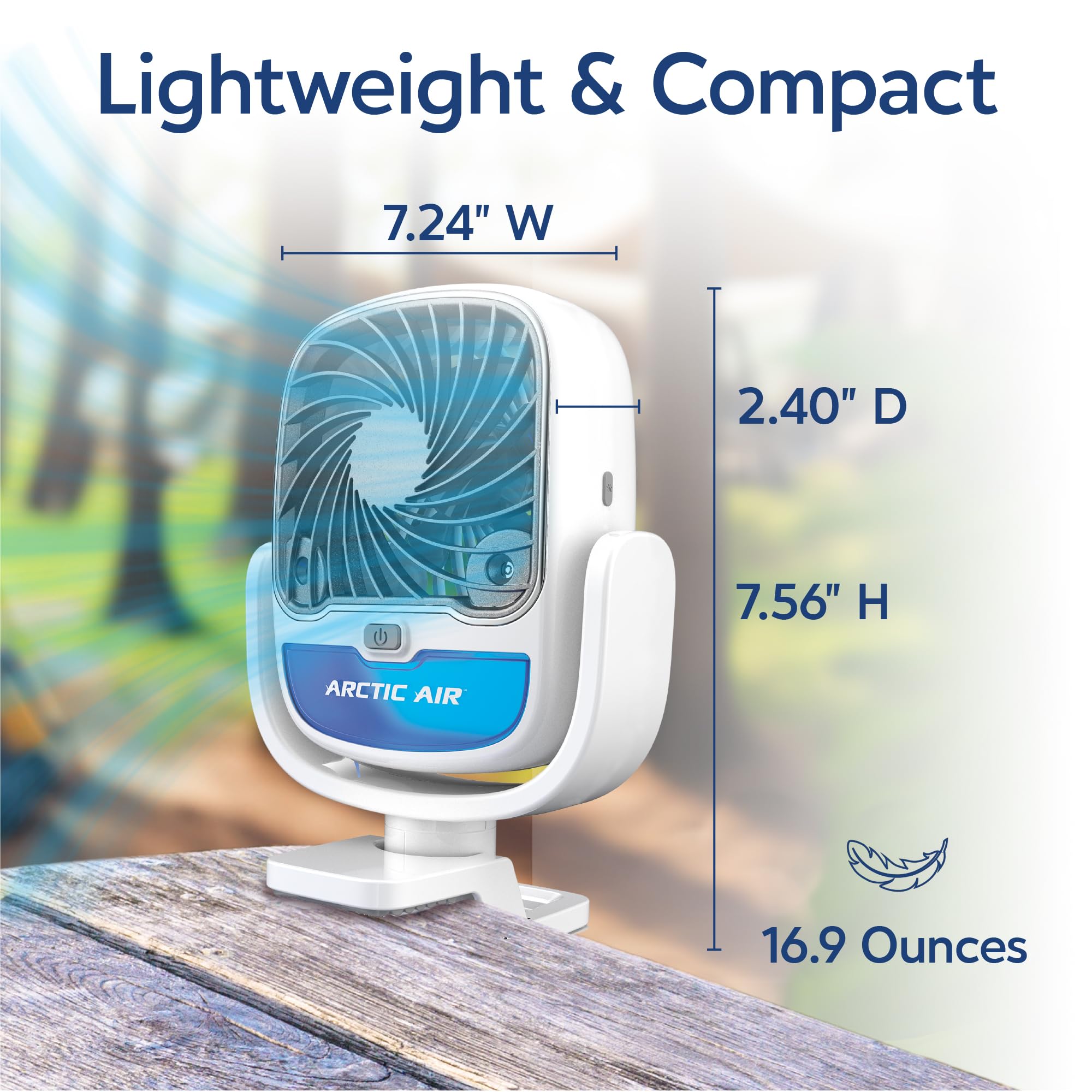 Arctic Air Grip Go USB rechargeable battery powers cooling up to five hours.