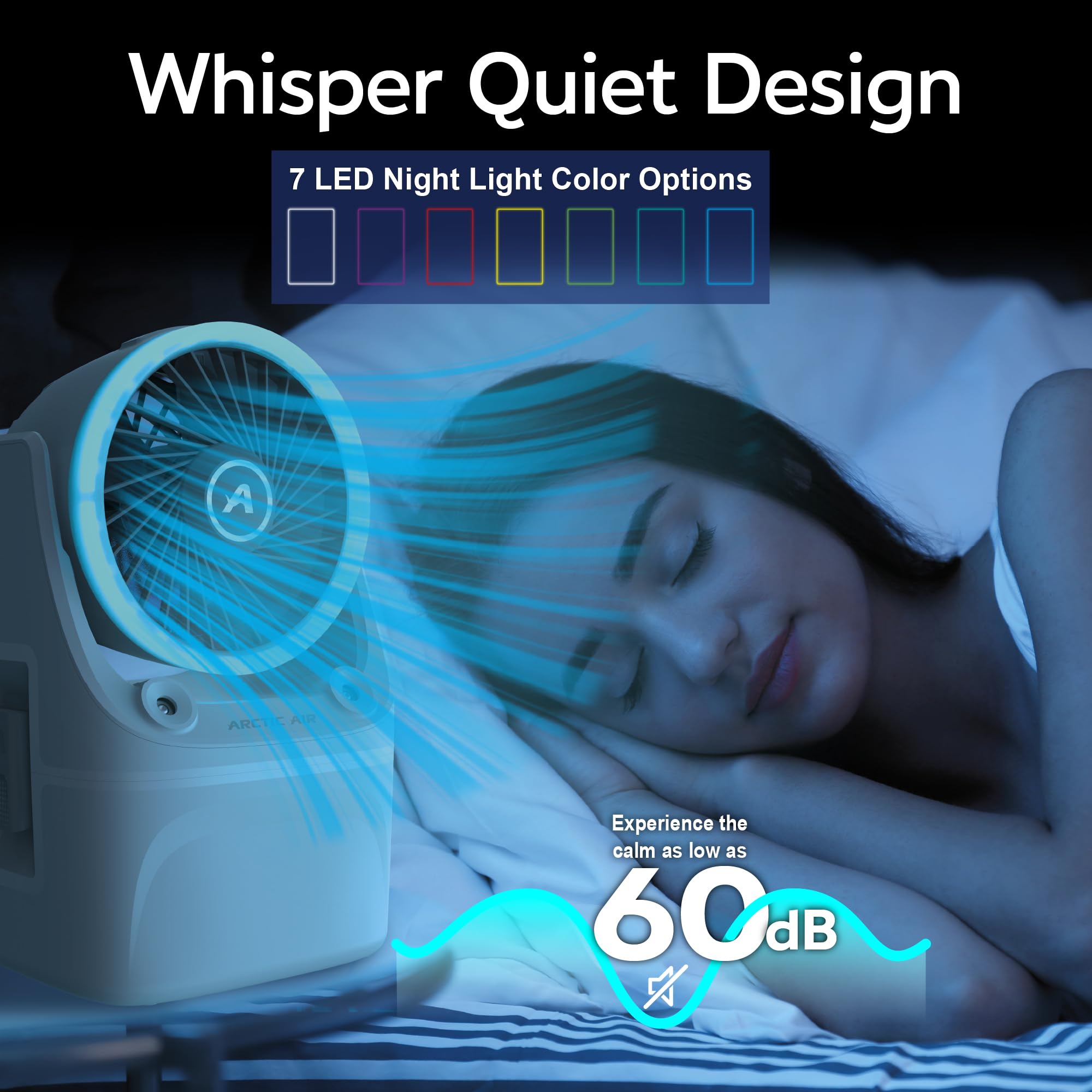 Arctic Air Ice Jet X3 adjustable airflow and 3-speed settings for personalized comfort.