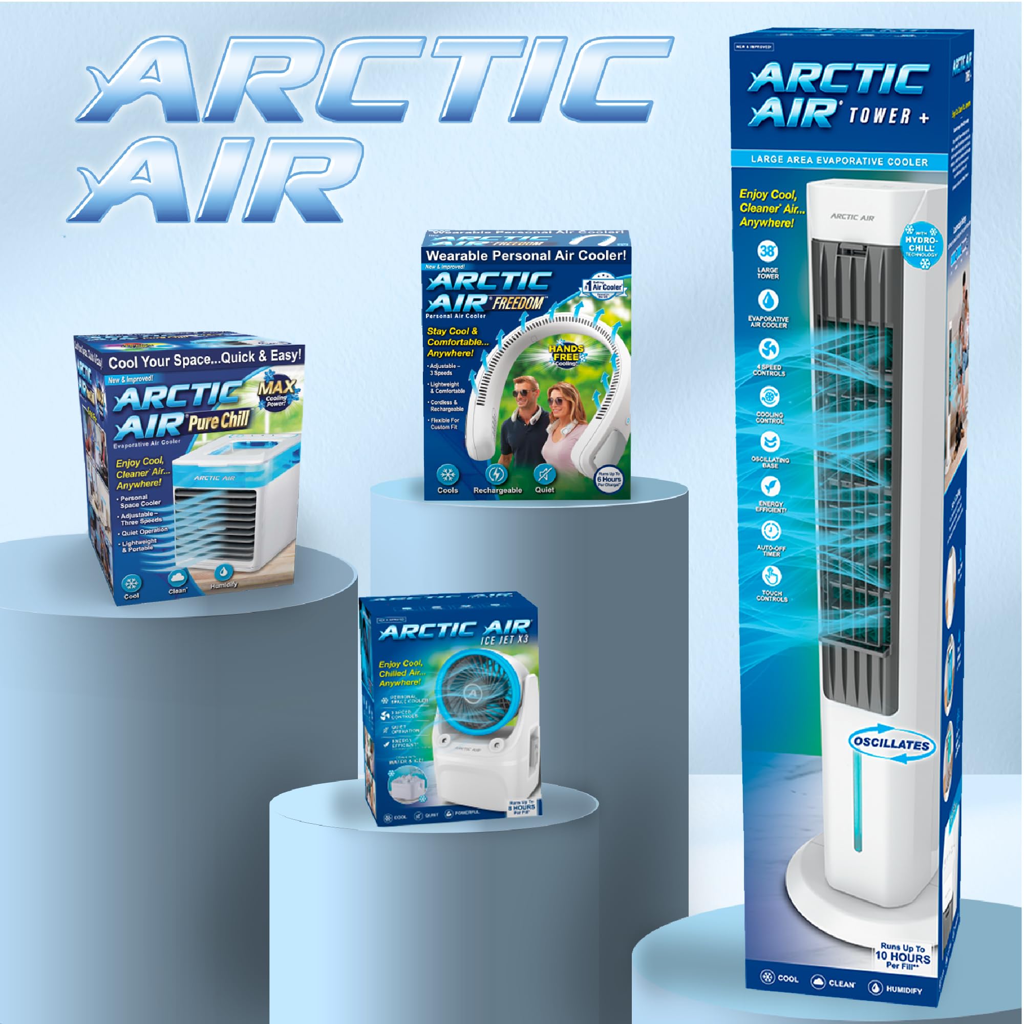 Arctic Air Pure Chill Deluxe compact, portable design for easy moving.