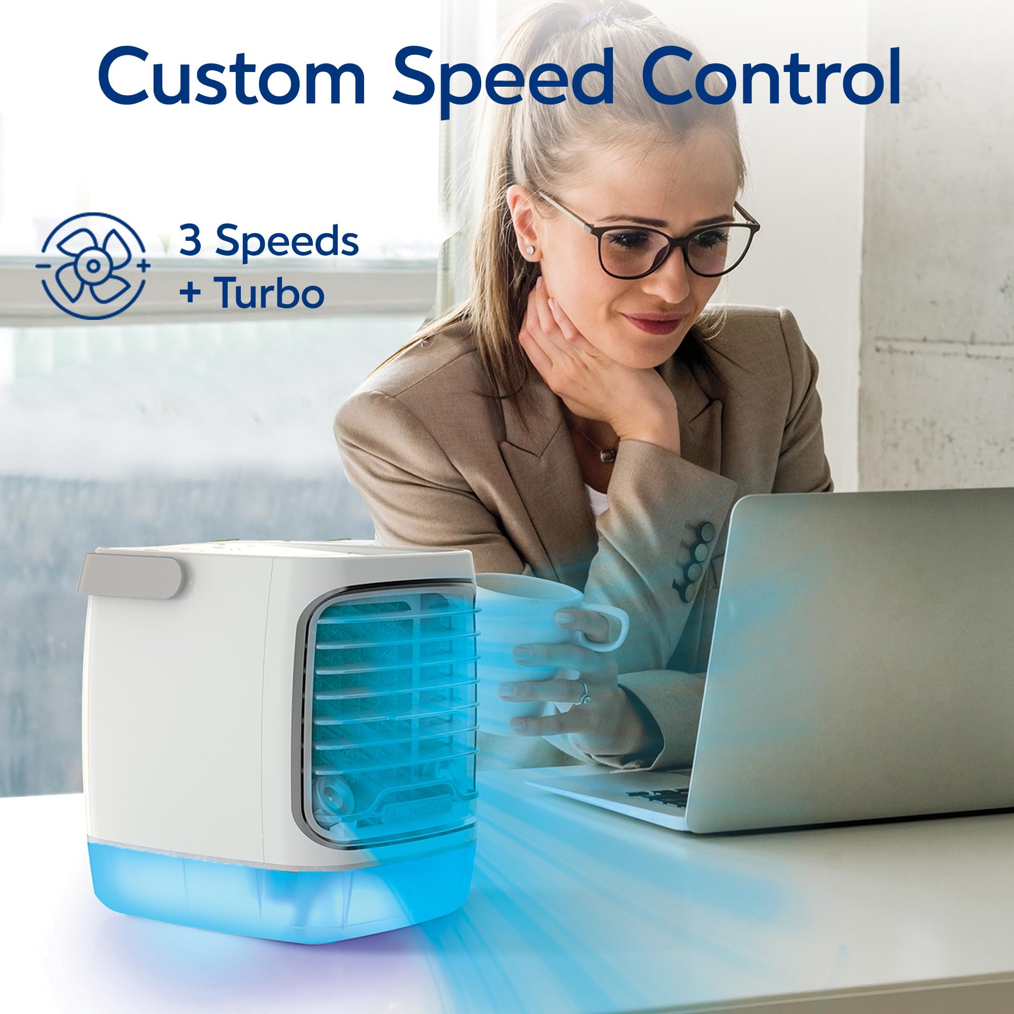 Arctic Air Turbo Chill wide-angle oscillation distributes air across your space.