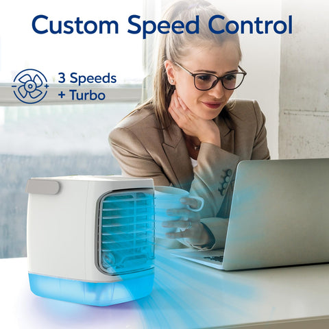 Arctic Air Turbo Chill wide-angle oscillation distributes air across your space.