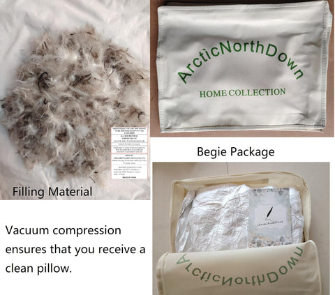 ArcticNorthDown goose down pillow filling shown for plush yet supportive comfort.