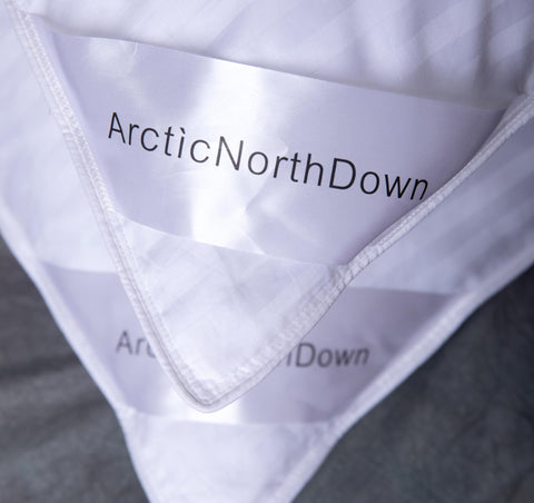 King size 20x36 inch ArcticNorthDown pillow offers generous head and neck support.