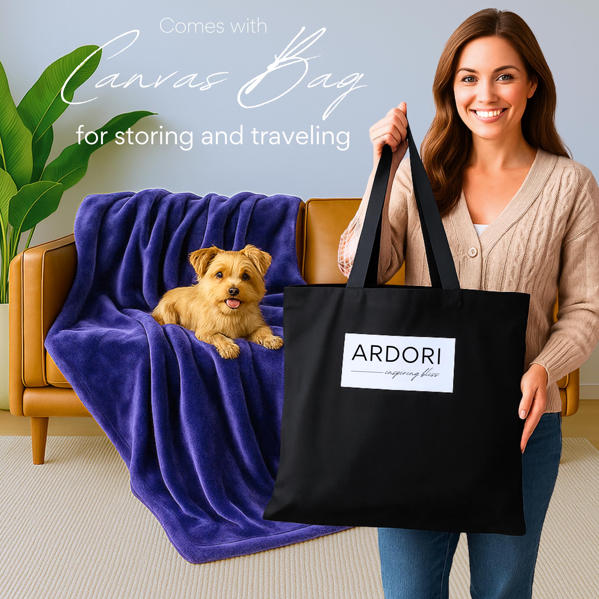 ARDORI Indigo blanket 82x82 delivers plush warmth and dryness