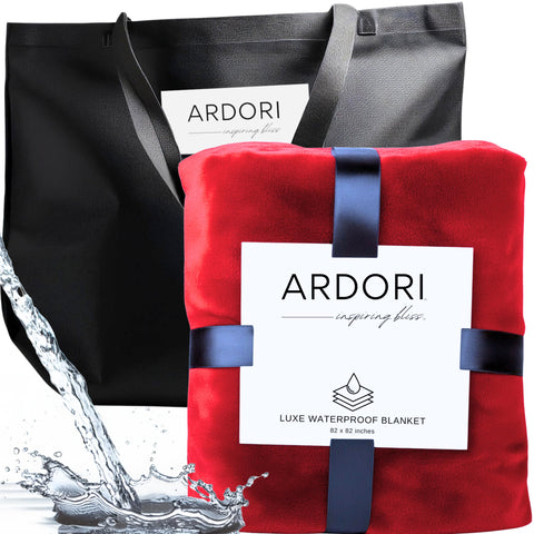 ARDORI waterproof blanket king bed coverage protects beds and surfaces from spills