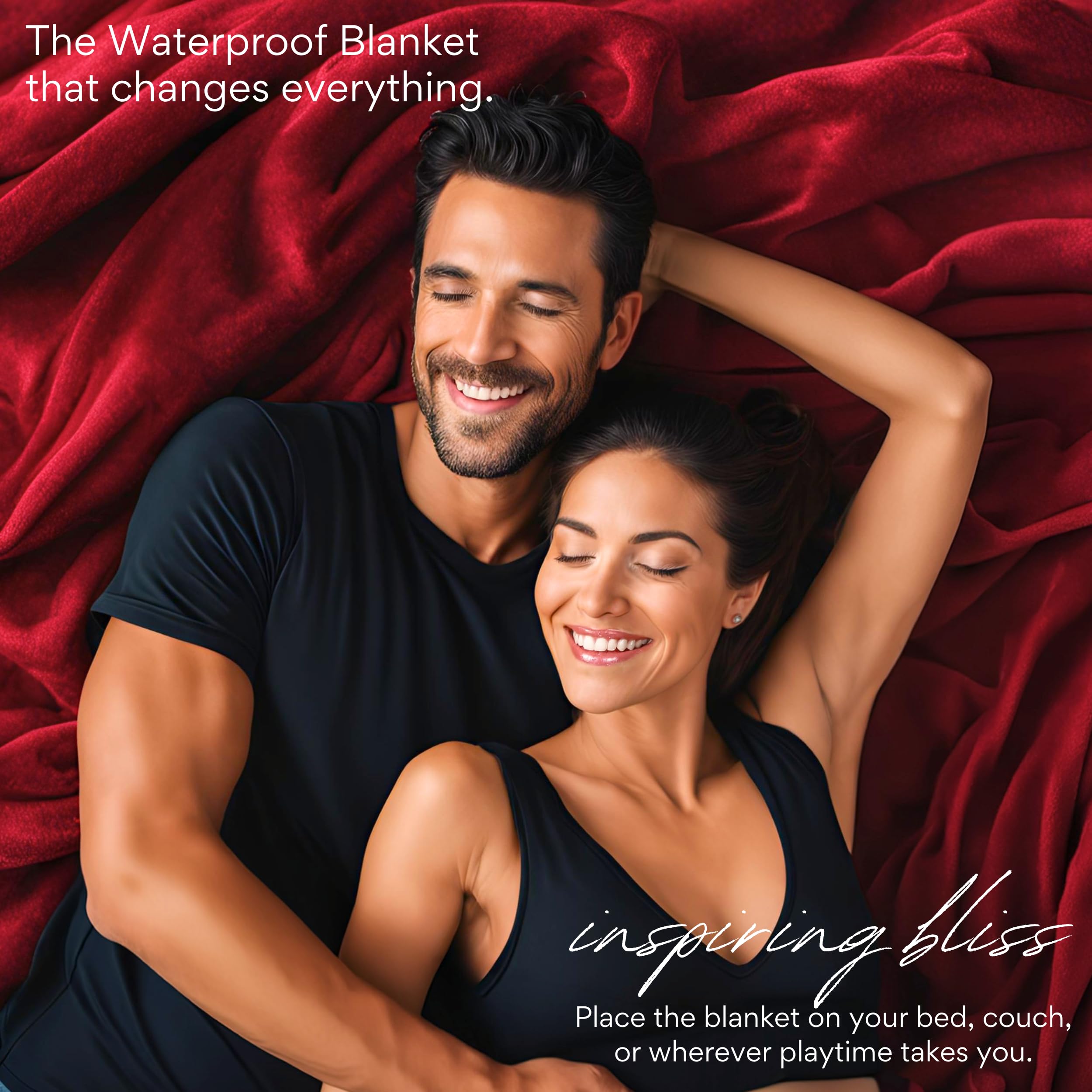 ARDORI waterproof blanket red black closeup shows plush softness and dual color