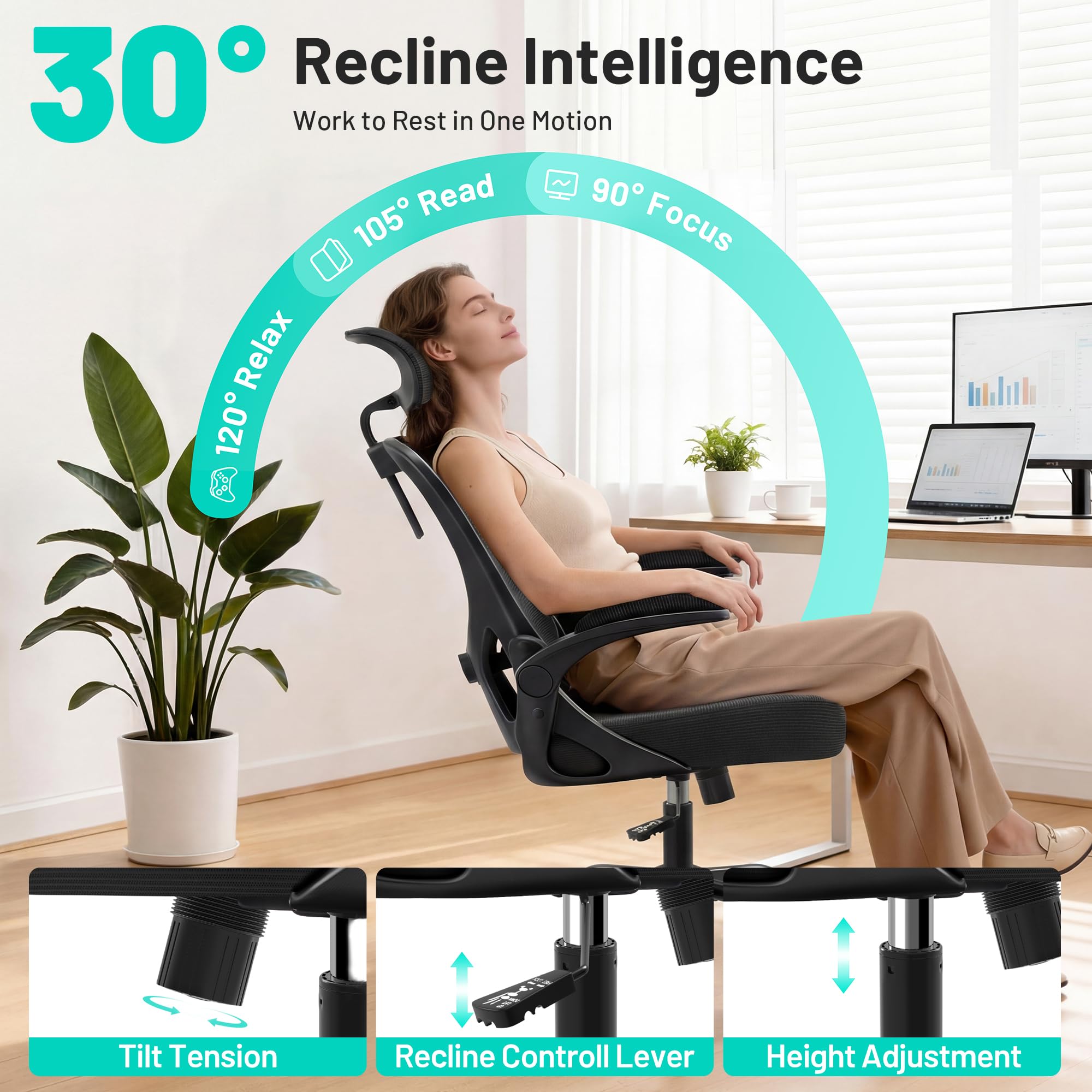 AreShark 2D headrest keeps neck aligned for focused work