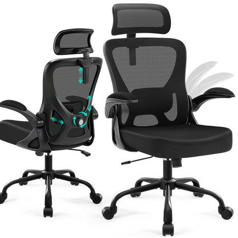 AreShark office chair breathable mesh back for all day comfort