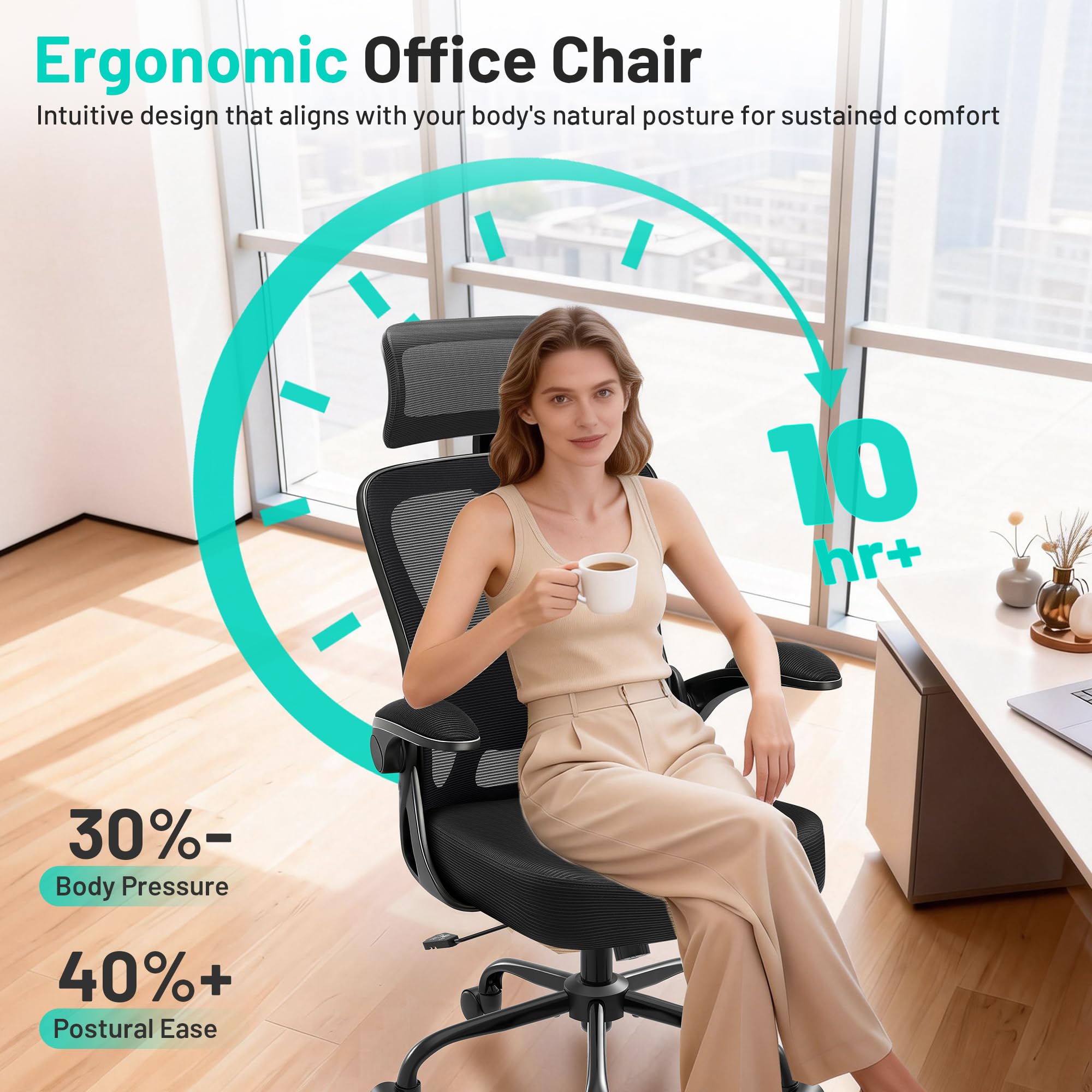 AreShark chair with recline and tilt for quick breaks