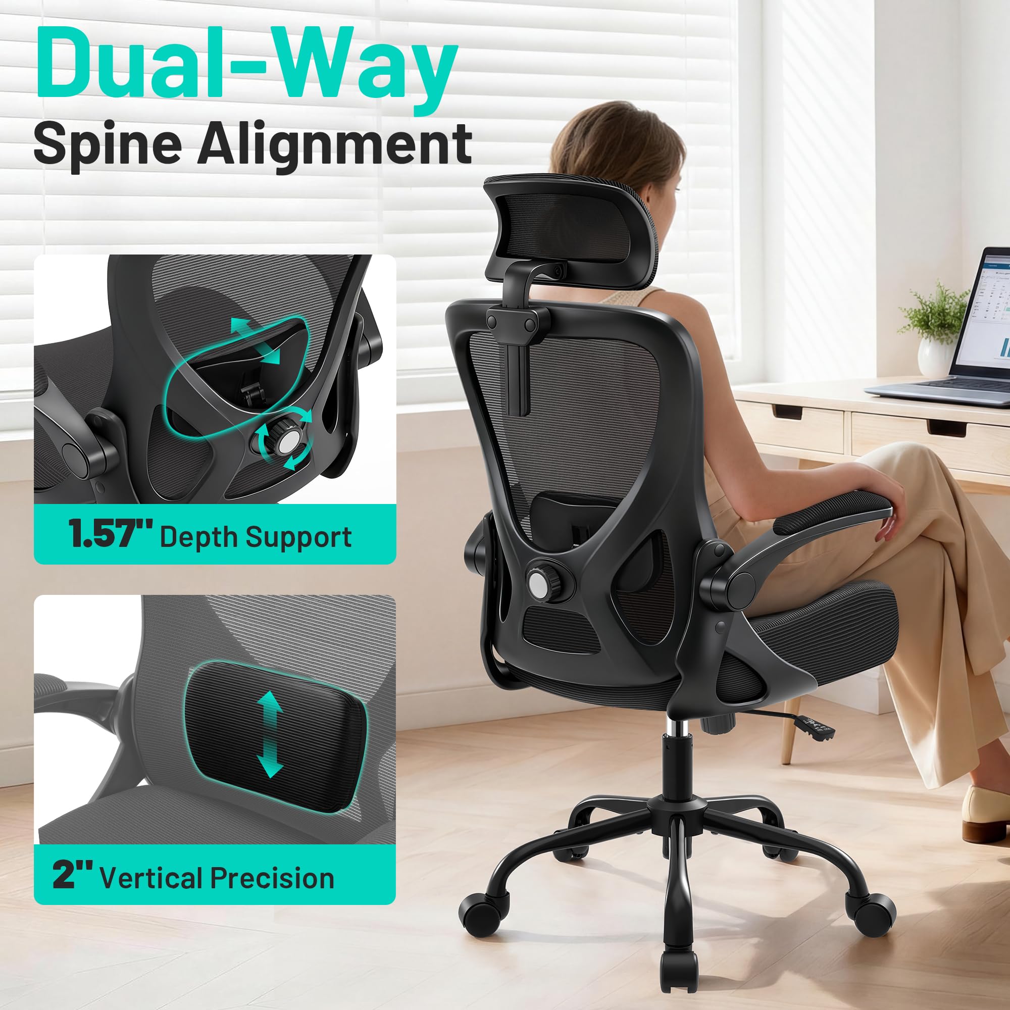 AreShark waterfall seat edge eases hip and thigh pressure during extended use