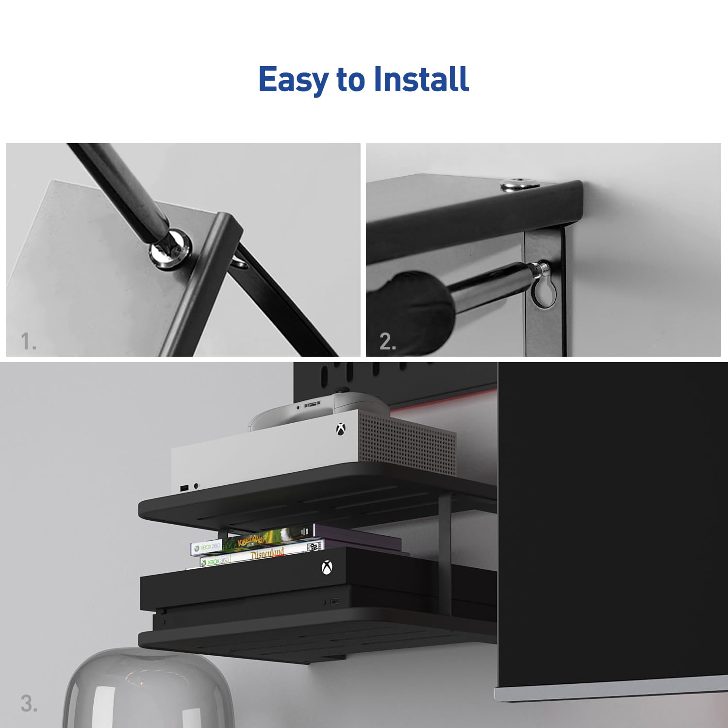 AREAJD space-saving shelf helps maximize room and maintain clean lines