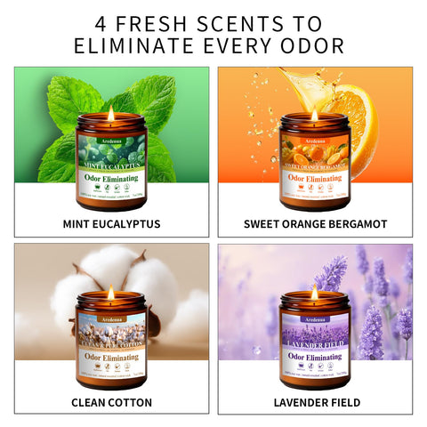 Aredenua orange candle in the set adds bright, clean scents to kitchens.