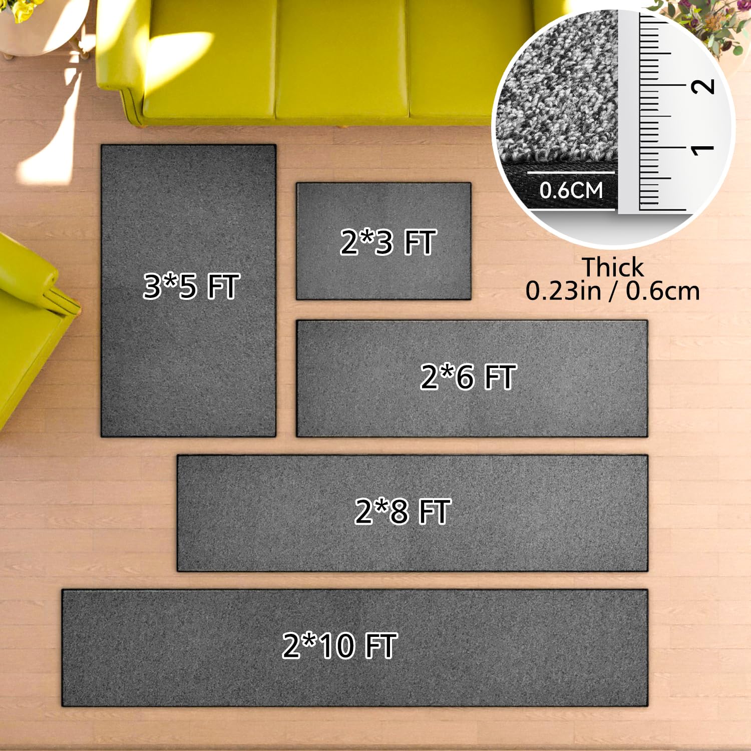 AREDO rug suits kitchen and laundry areas with durable low-pile comfort.