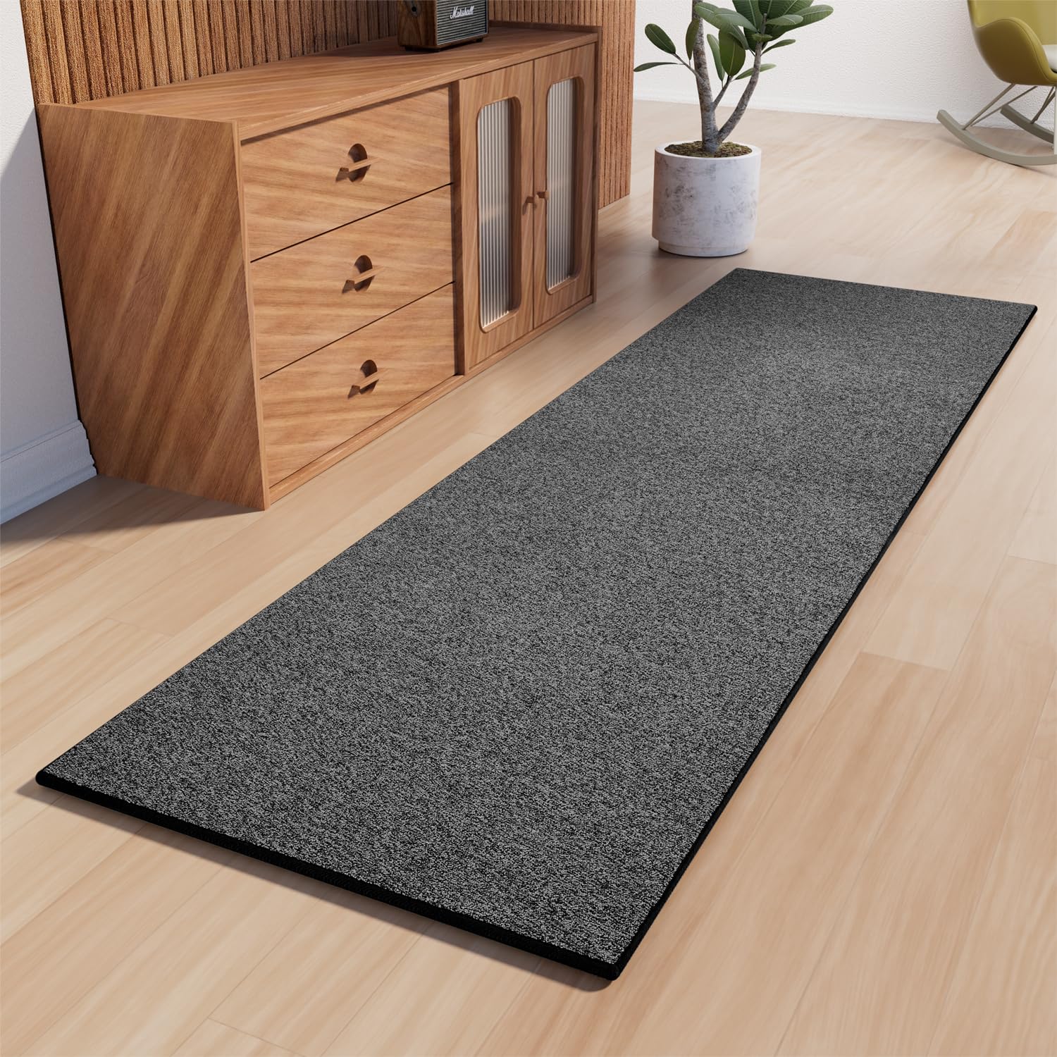 AREDO runner rug with non-slip backing keeps hallways safe and stable.