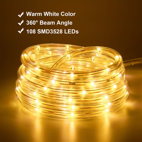 Areful rope lights connectable end-to-end for flexible outdoor installations