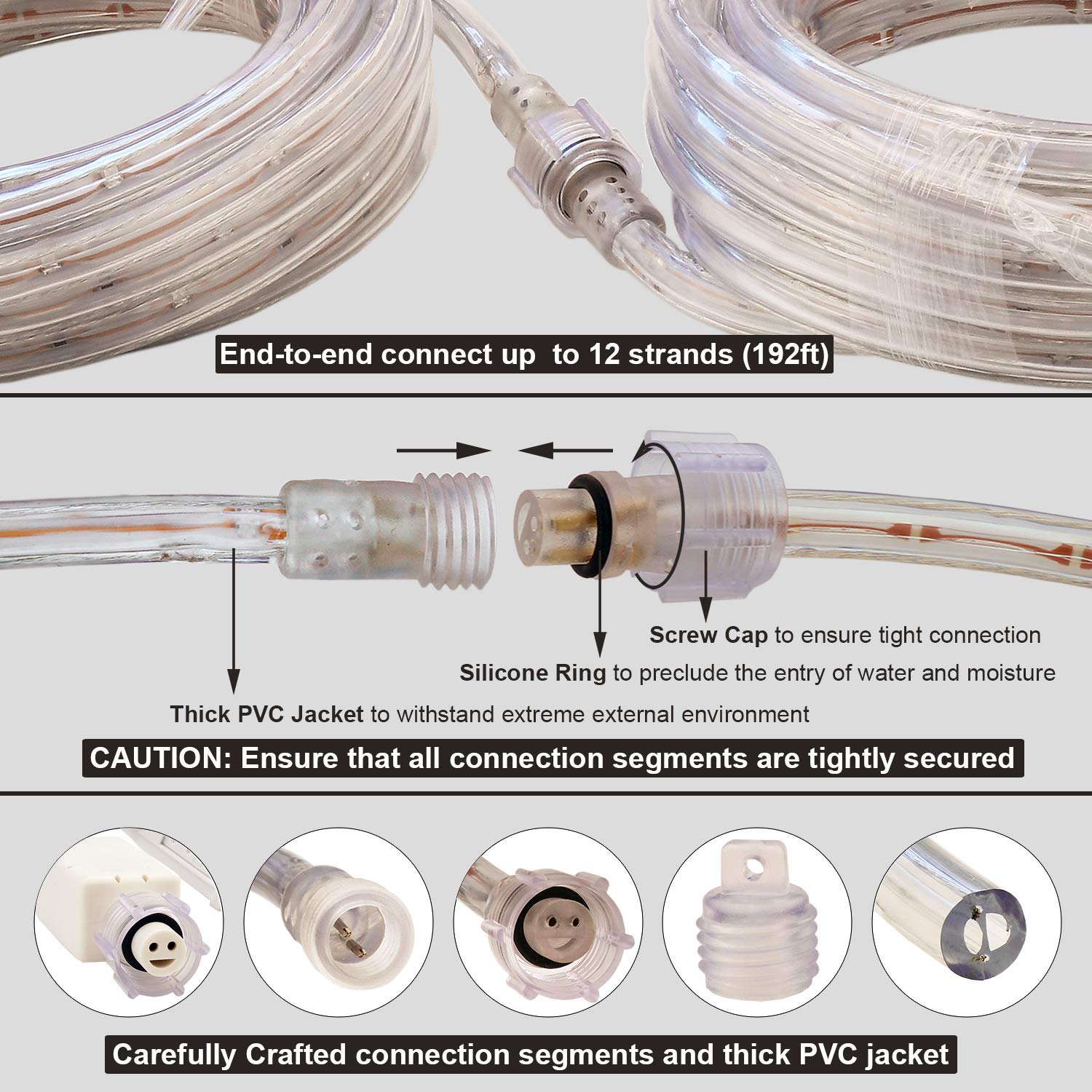 Areful flexible rope light bends to shape your design