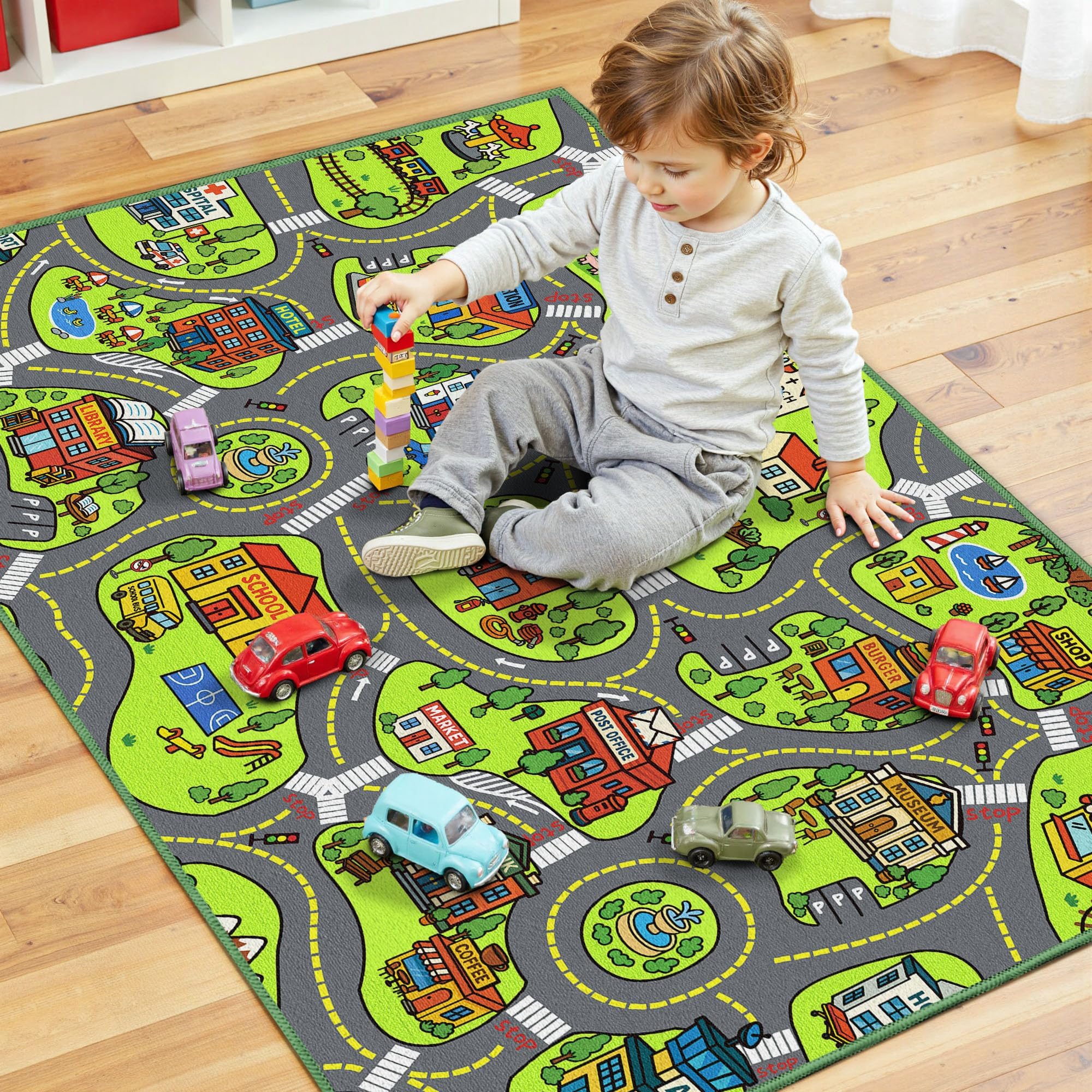 Arenarug two rugs connect seamlessly to extend the play area.