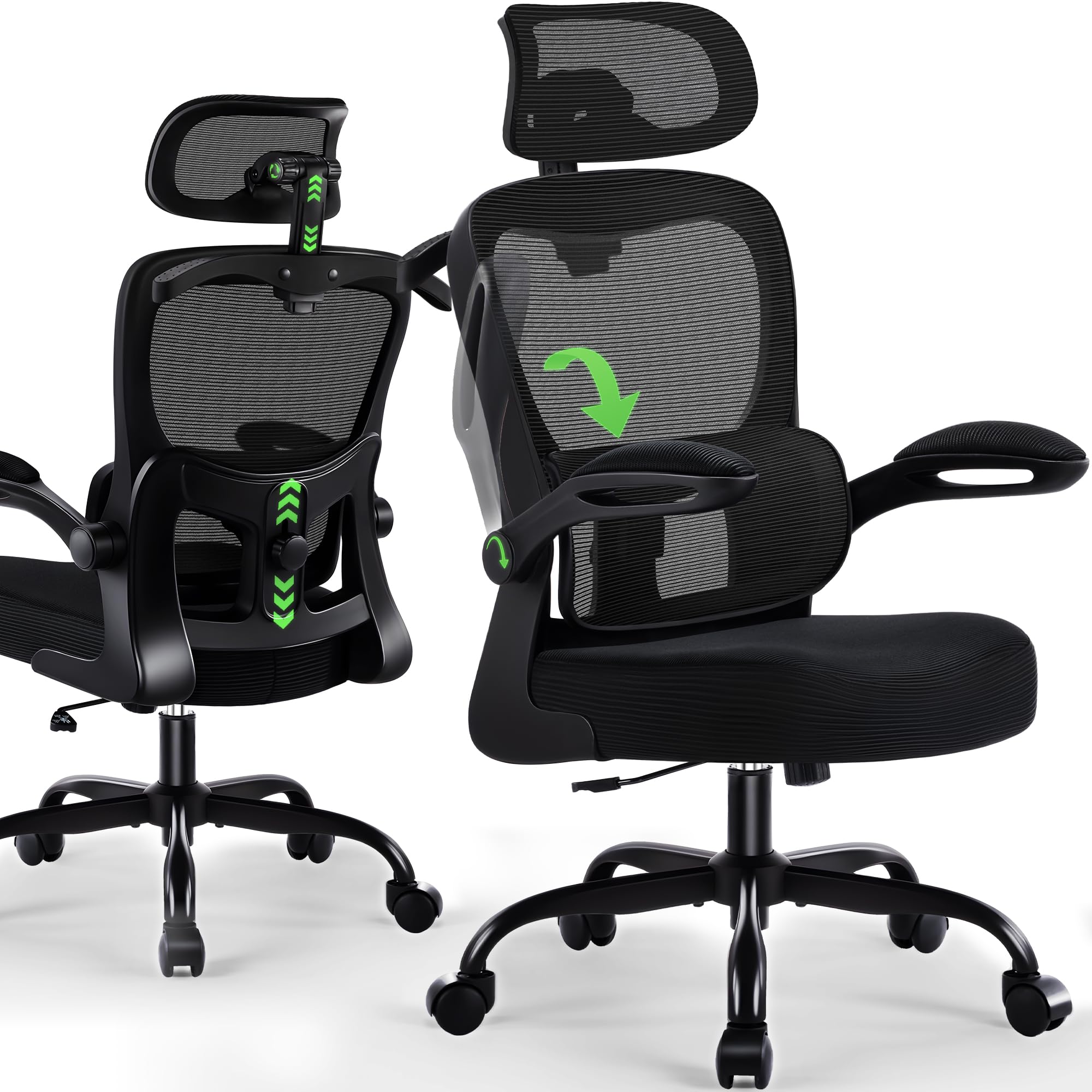 AreShark office chair backrest providing ergonomic support for long sessions