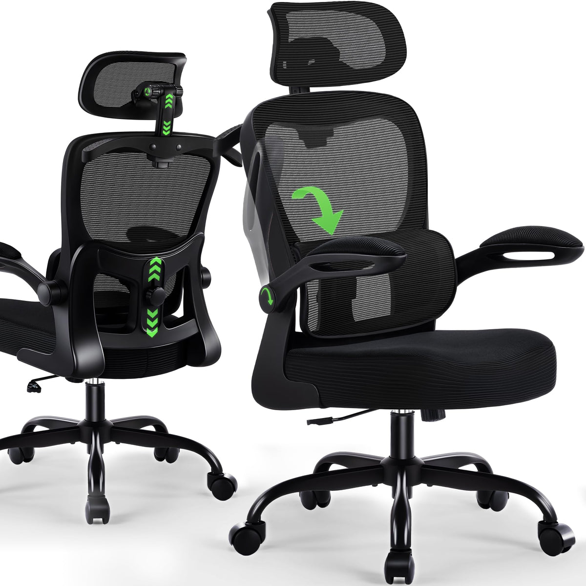 AreShark office chair backrest providing ergonomic support for long sessions