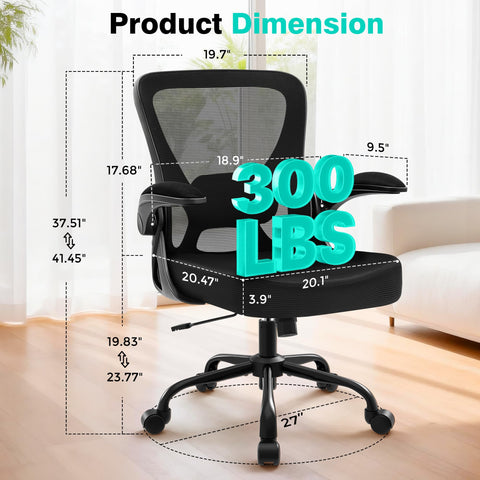 AreShark Office Chair breathable mesh back enhances all-day comfort.