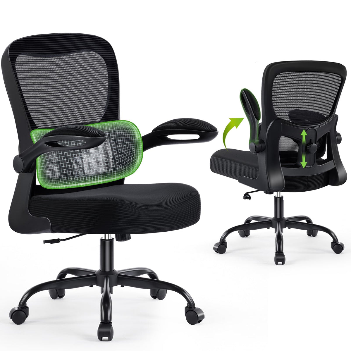 AreShark Office Chair head support improves posture during long workdays