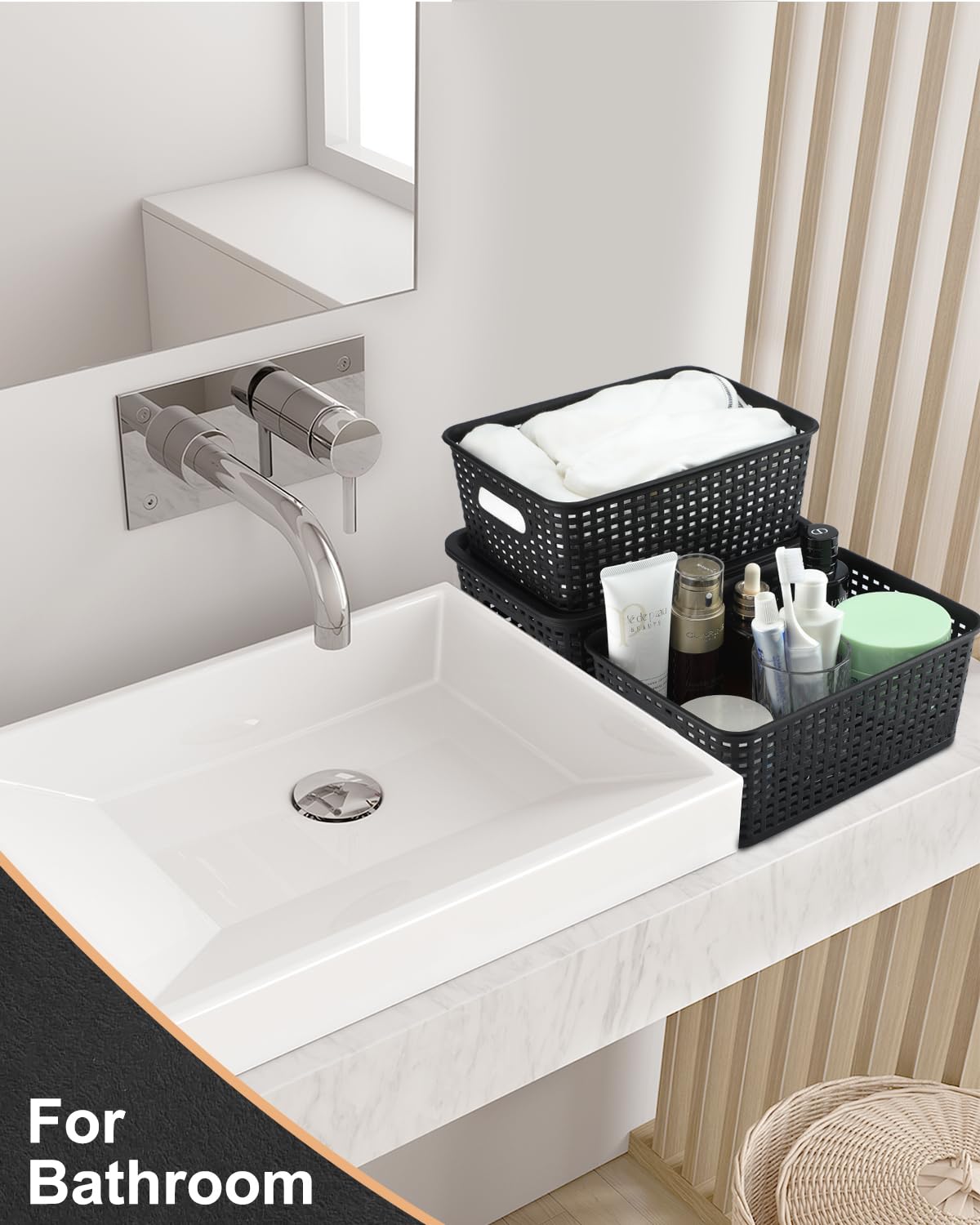 AREYZIN bins fit under desks or on classroom cubbies for organization.
