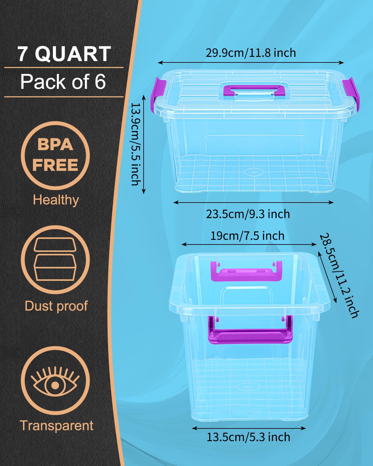 AREYZIN BPA-free plastic bin offers durable, safe storage.
