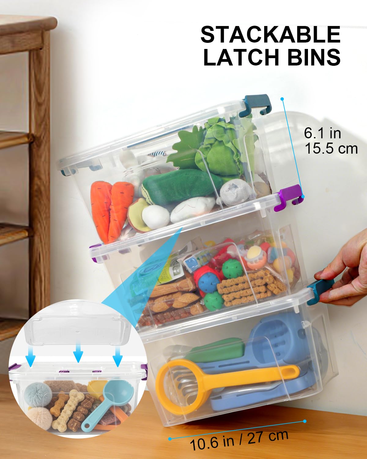 AREYZIN clear-view bin allows quick content checks without opening.