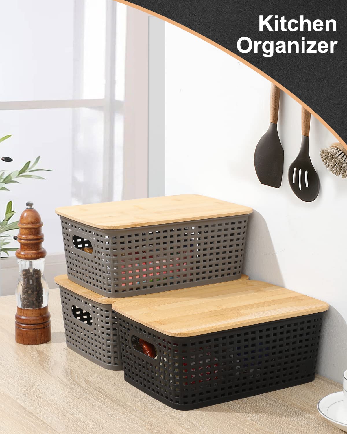 AREYZIN BPA-free plastic bins keep contents safe and easy to clean.