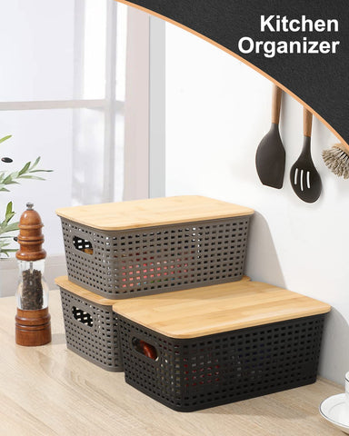 AREYZIN BPA-free plastic bins keep contents safe and easy to clean.