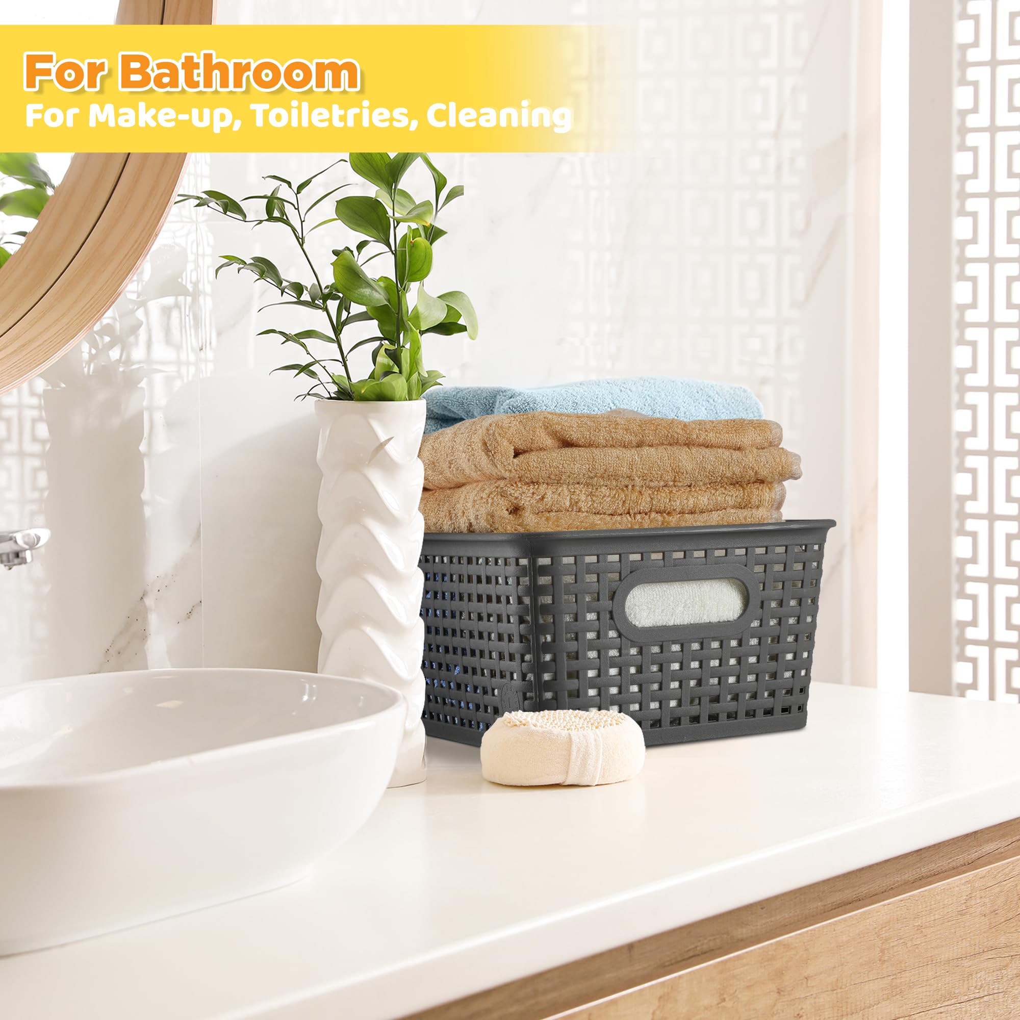 AREYZIN lidded bins keep items dry and dust-free on countertops