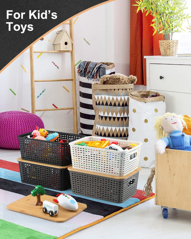 AREYZIN lidded organizers for desks, closets, and living rooms.