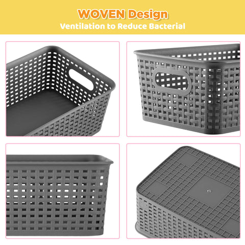 AREYZIN lidded storage baskets on a shelf demonstrate space-saving organization