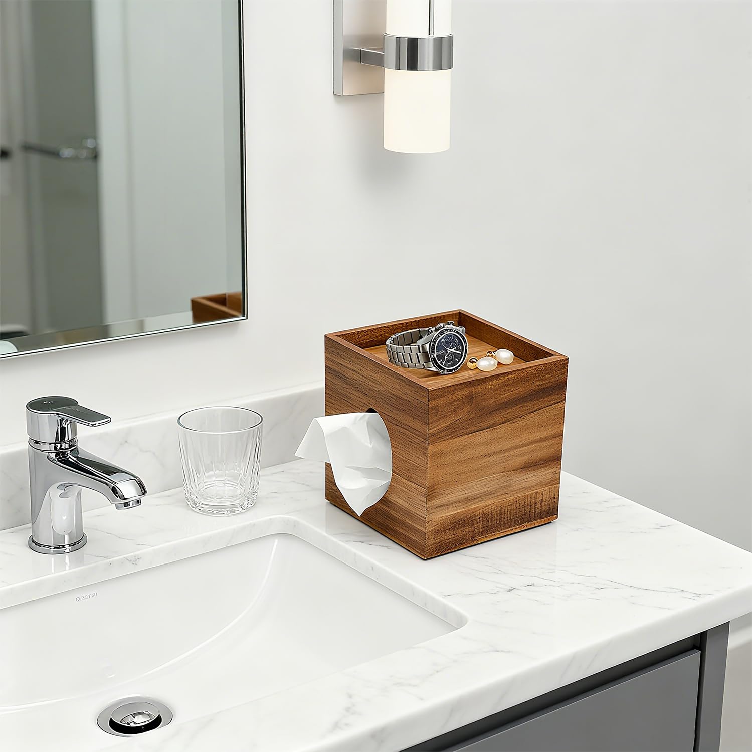 Arflo modern farmhouse tissue holder complements rustic interiors
