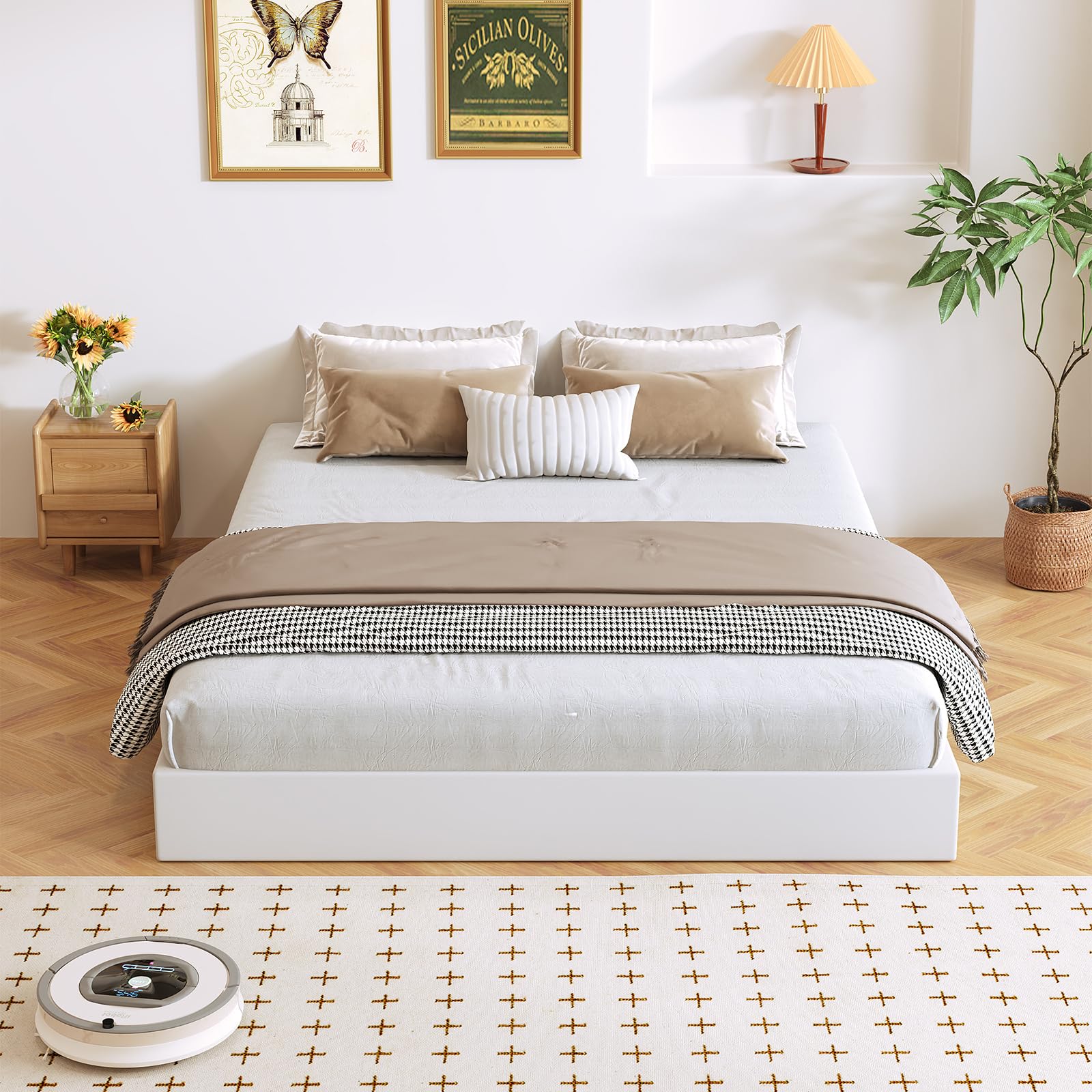 Arhomefurni box spring 7-inch queen compatible with memory foam, latex, innerspring.