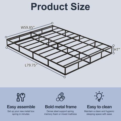 Arhomefurni box spring 7-inch queen noise-free design promises peaceful nights.