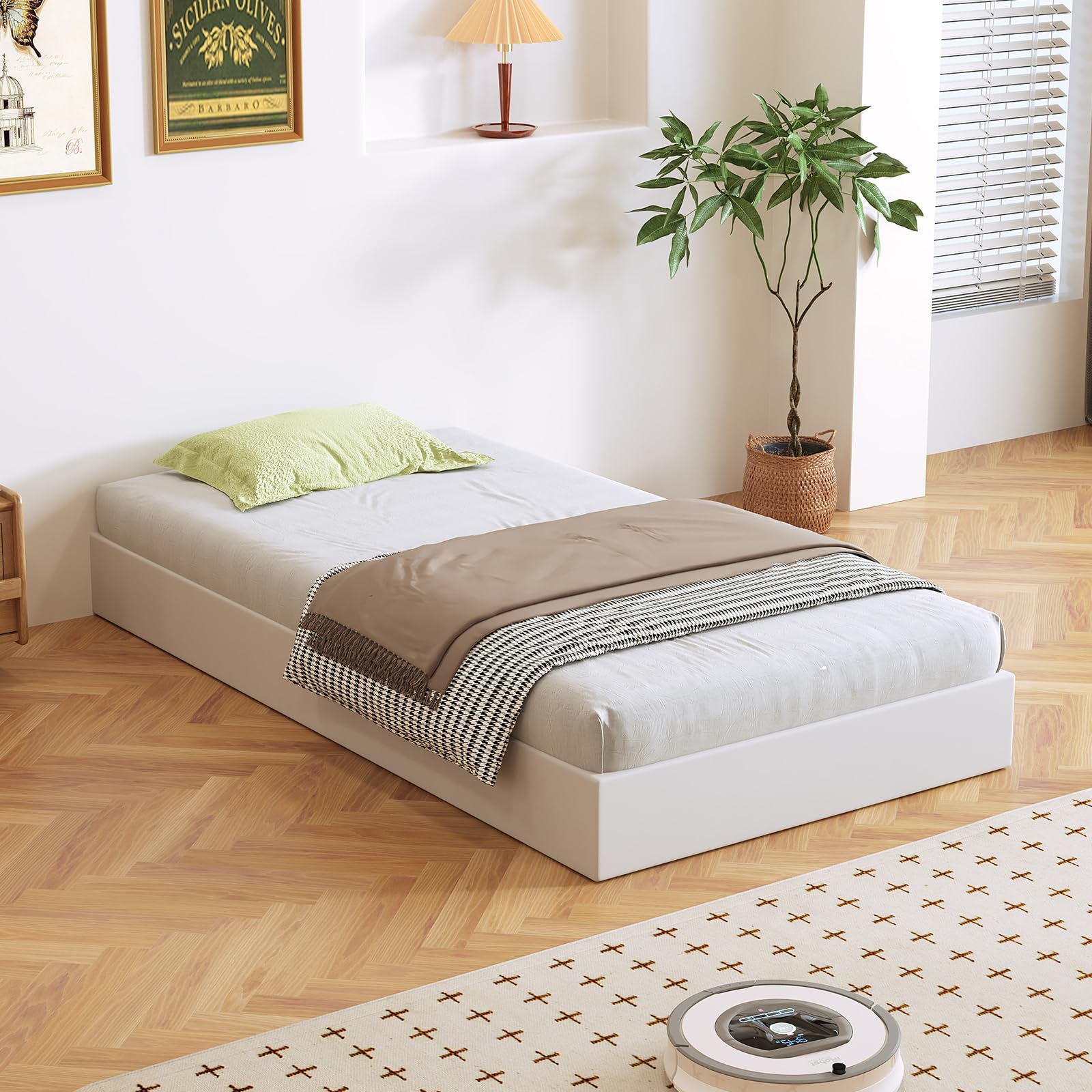 Arhomefurni Seven inch twin height creates a low profile bed setup
