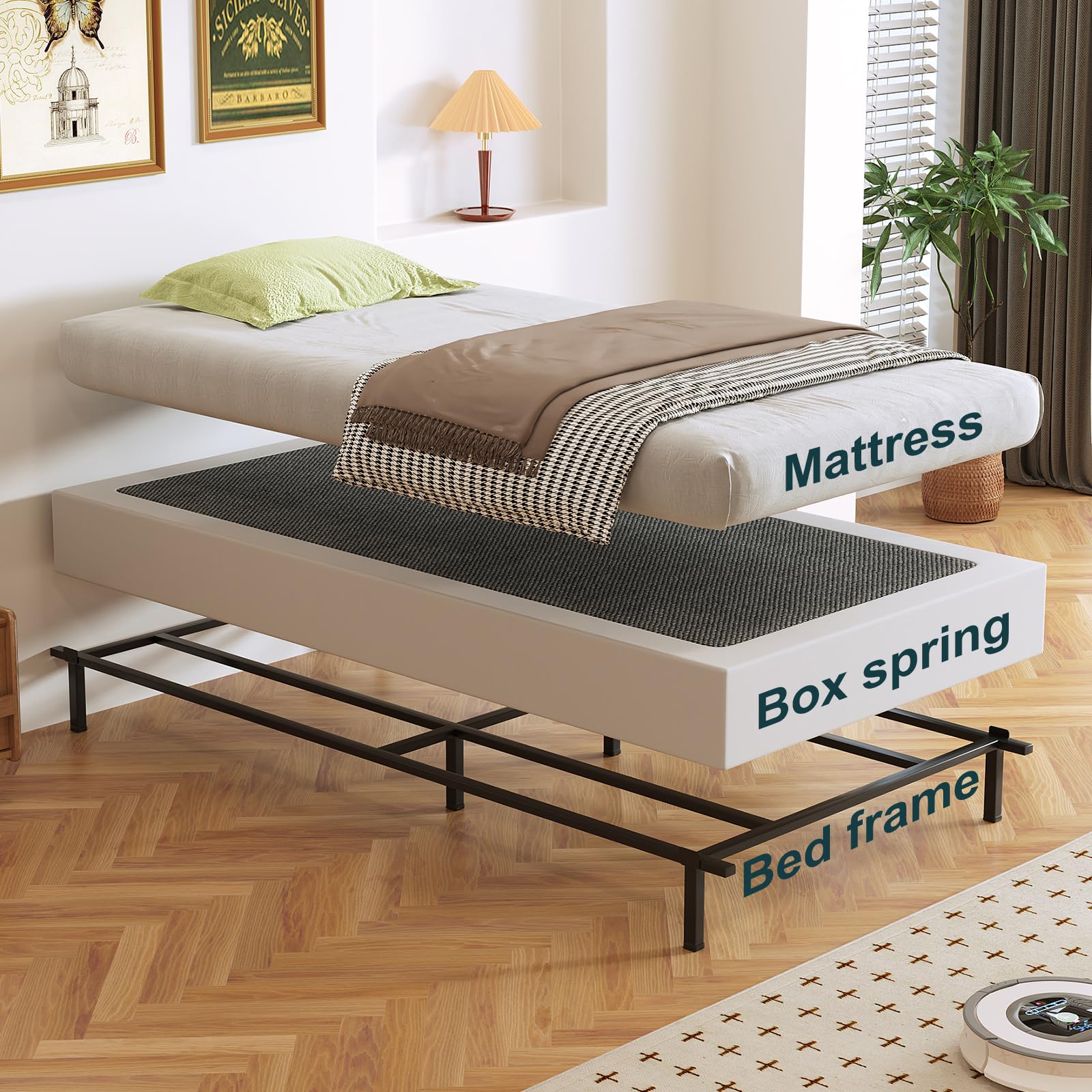 Arhomefurni Box Spring quick assembly with included tools and instructions