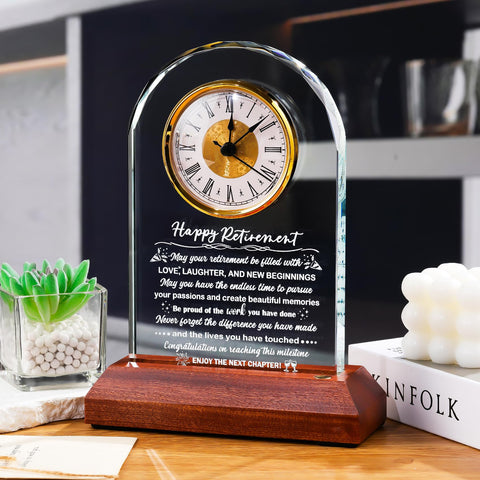 Arikyrist retirement clock in gift box, ready for gifting.